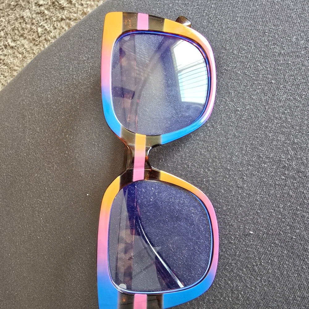 Colorful Striped glasses frames.          (non prescription)